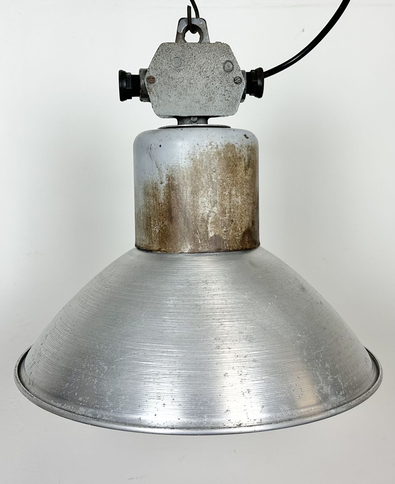 Industrial Aluminium Pendant Lamp From Polam Wilkasy, 1960s, 2x photo buy