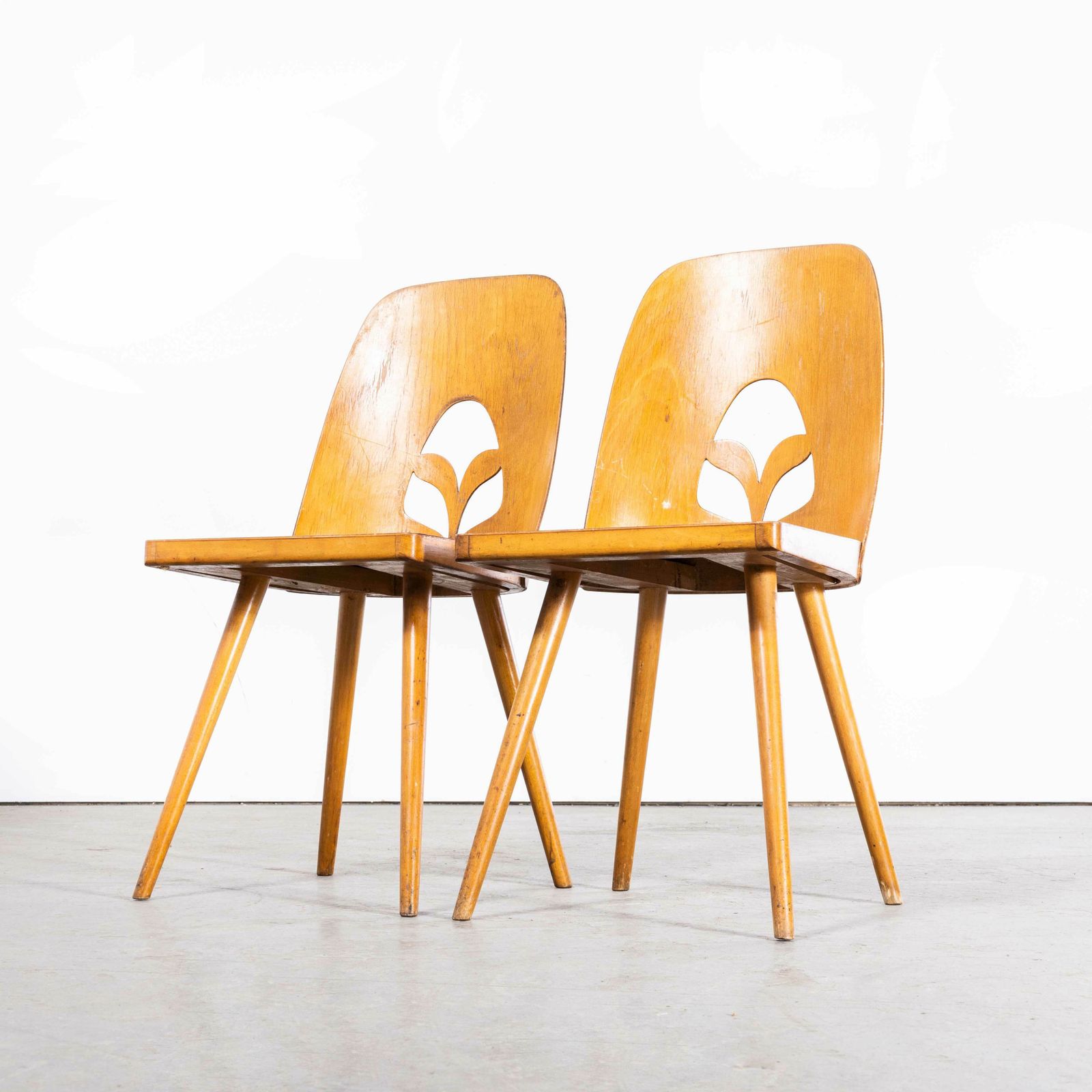 1950’s Fretwork Detail Dining Chairs By Radomir Hoffman – Pair photo for sale
