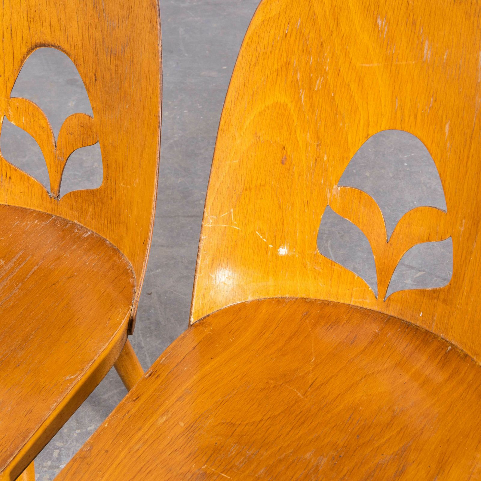 1950’s Fretwork Detail Dining Chairs By Radomir Hoffman – Pair photo Furniture