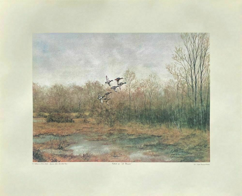 Hound Hunting   Serigraphy Emmanuel Frachon Colverts Brocade Brittany