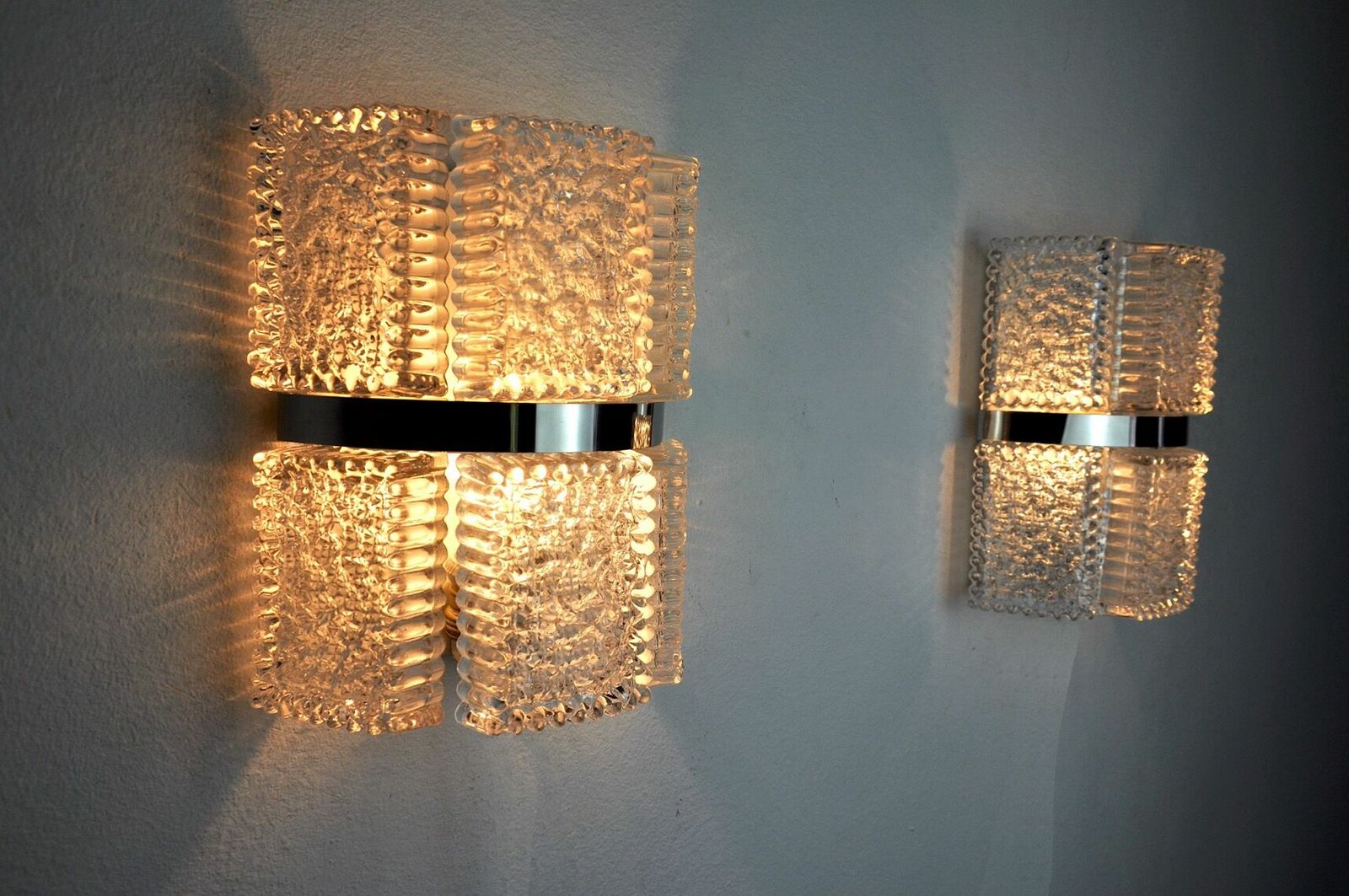 Pair Of Sconces By Kaiser Leuchten, Frosted Glass, Germany, 1960 photo furniture