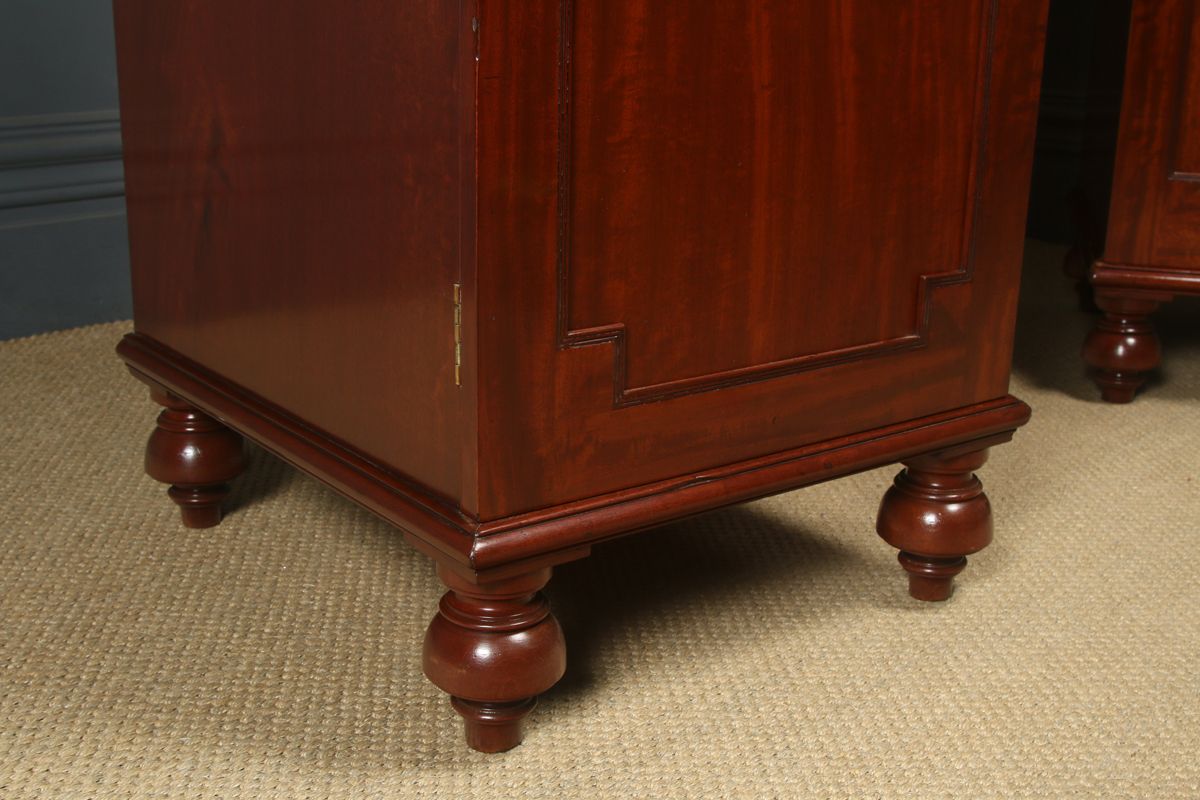 English Pair Of Regency Figured Mahogany Pedestal Cabinets / Cupboards (Circa 1820) photo 3450.0