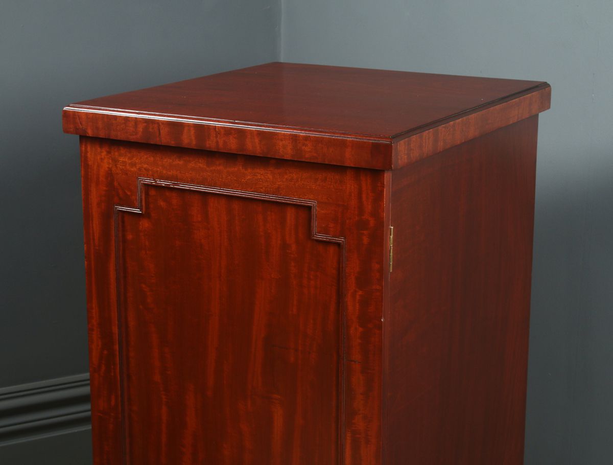 photo for sale English Pair Of Regency Figured Mahogany Pedestal Cabinets / Cupboards (Circa 1820)