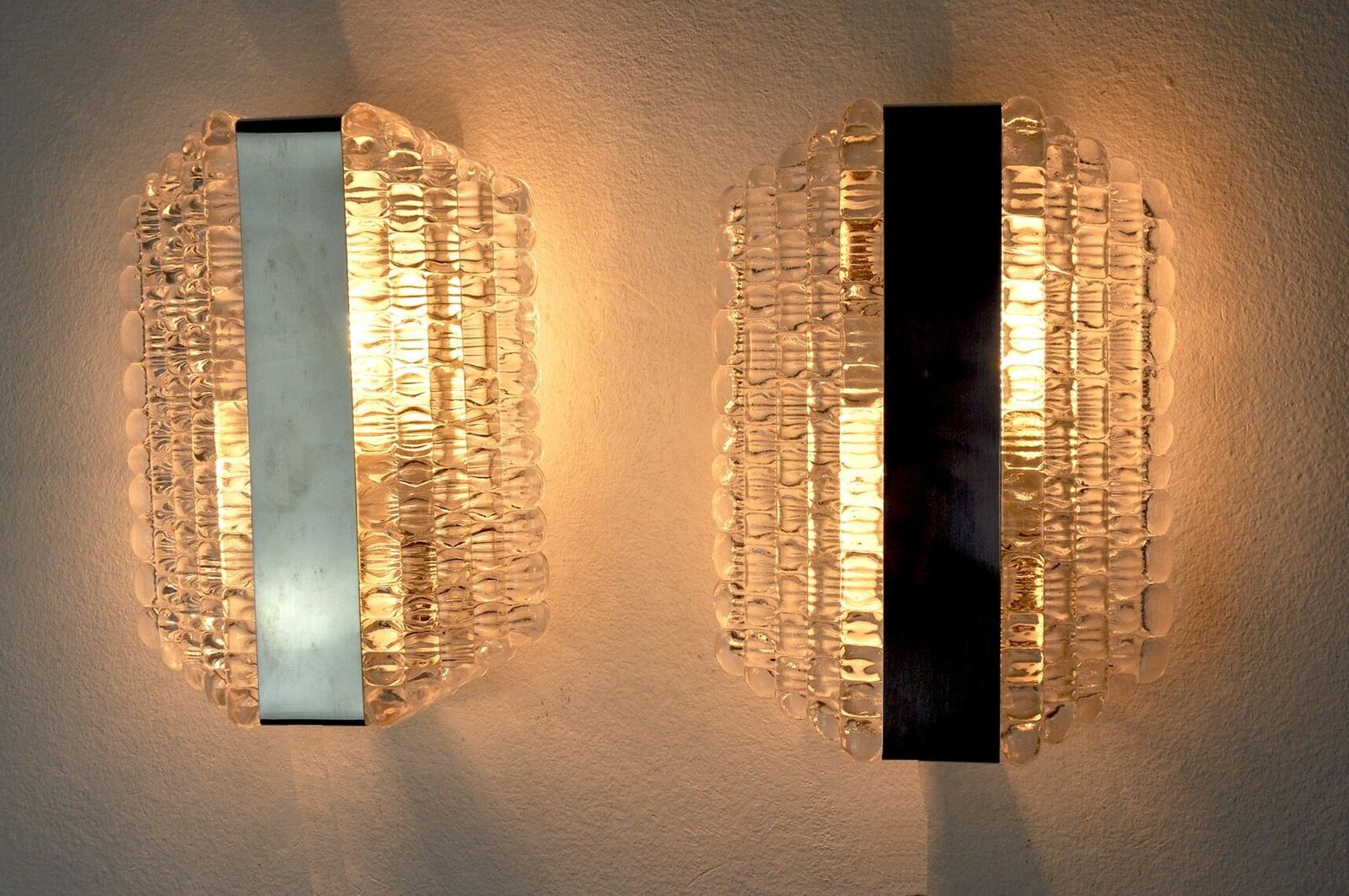 photo furniture Pair Of Wall Lamps By Kaiser Leuchten, Frosted Glass, Germany, 1960