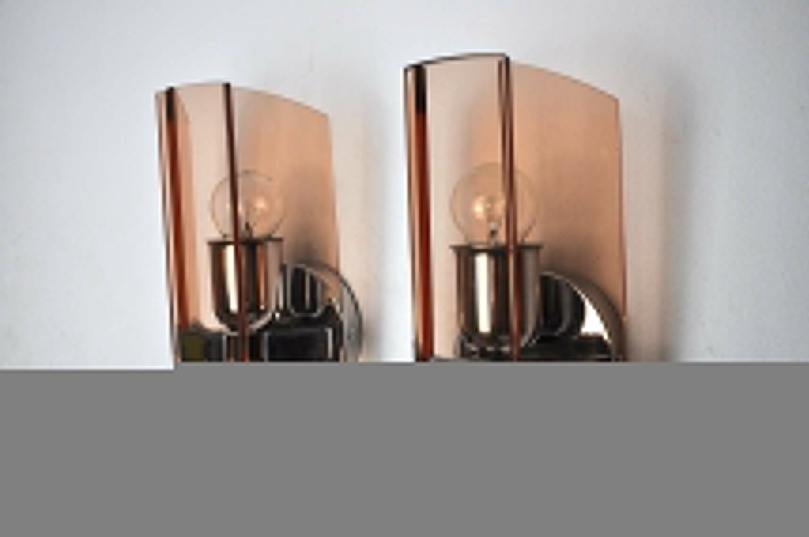 Pair Of Veca Wall Lamps In Pink Murano Glass Italy 1970 photo vinterior