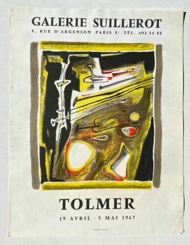 Roger Tolmer Lithograph Poster Exhibition Rouen Art 1967 Galerie Suillerot