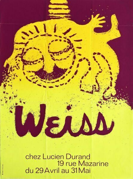 Hugues Weiss   Silkscreen Poster For The 1972 Exhibition At The Lucien Durand Gallery