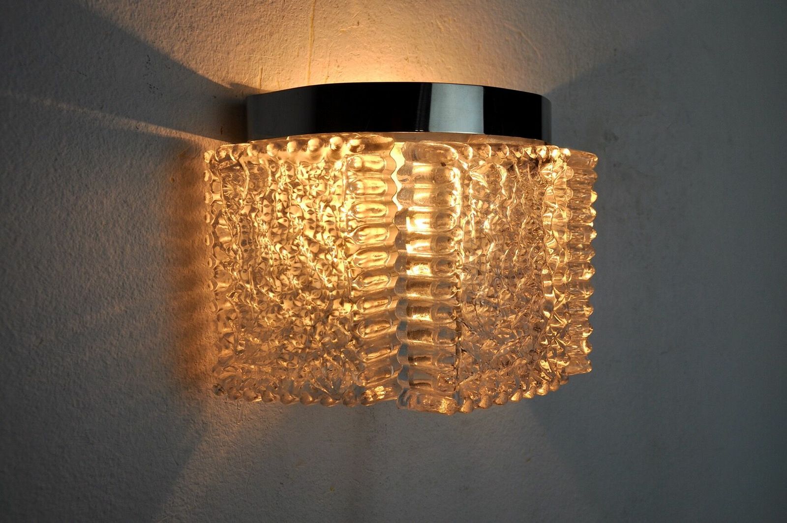 Wall Lamp By Kaiser Leuchten In Frosted Glass Germany 1960 photo for sale