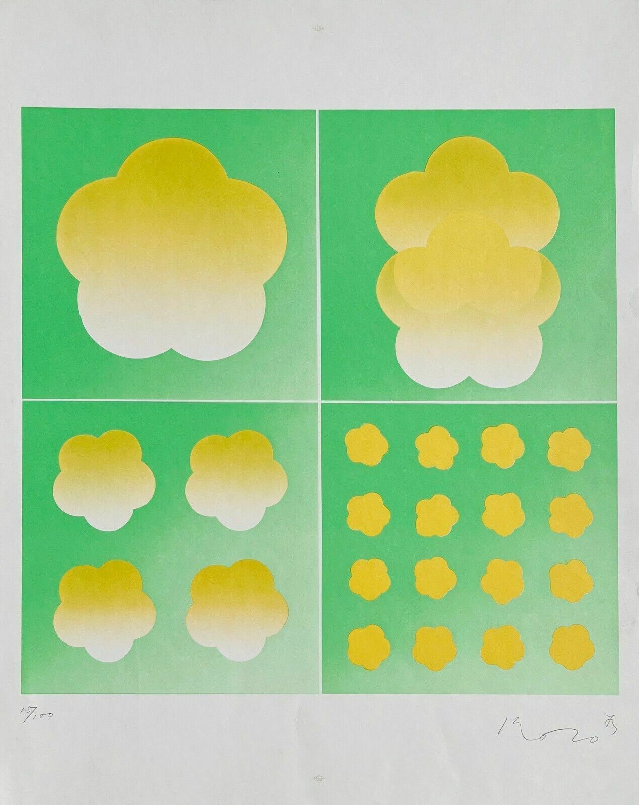 Kozo Inoue   Silkscreen Screenprint 1970 Flowers Flowers Pop Art Japan