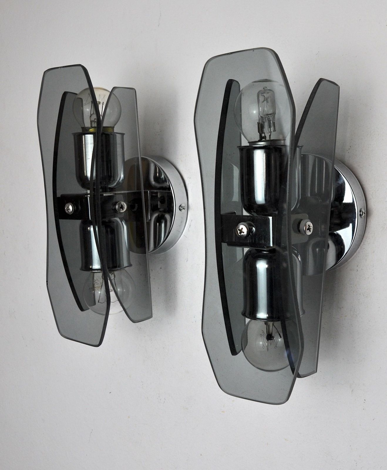 Pair Of Black Veca Sconces, Murano Glass, Italy, 1960s photo 1667.0