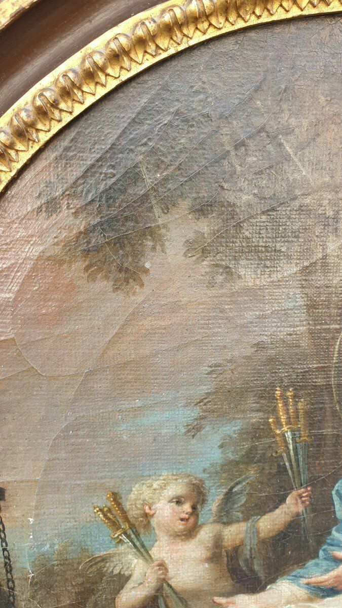 Painting Virgin Before The Instruments Of The Passion, Framed, Eighteenth Century photo vinterior
