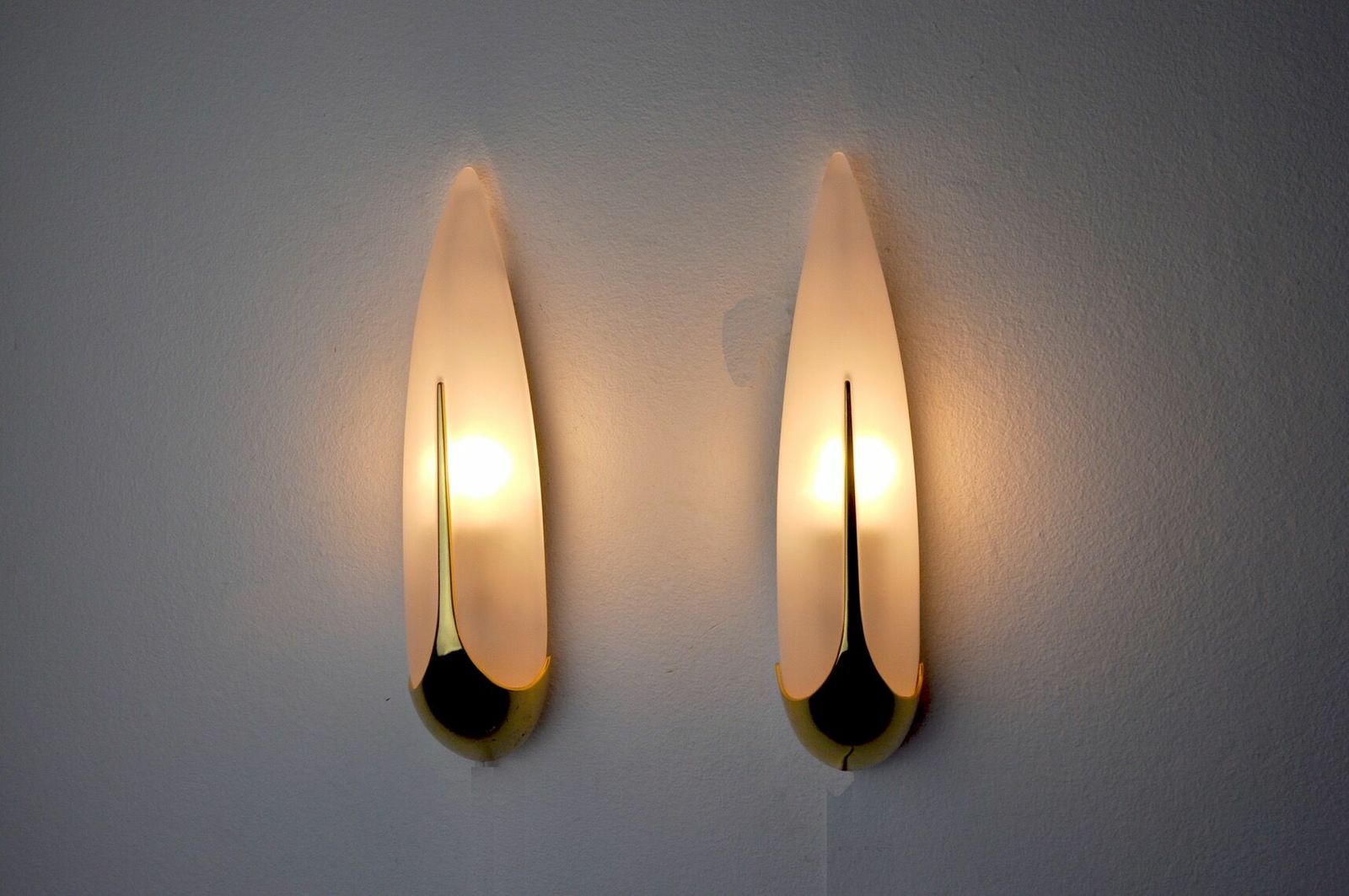 Pair Of Idearte "épis" Sconces, Glass And Metal, Spain 1980 photo vinterior