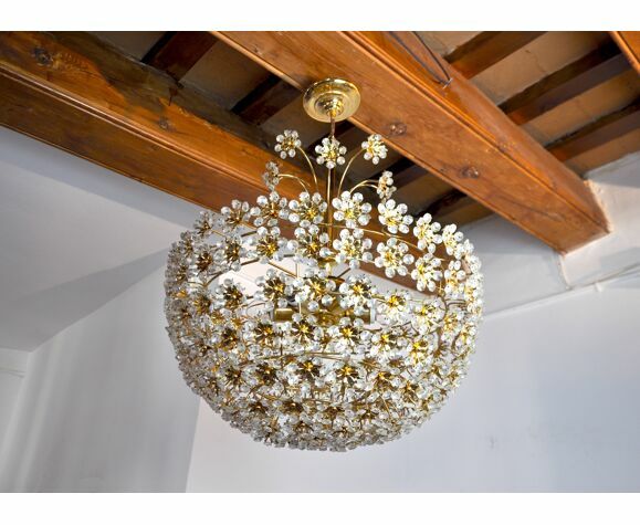 Floral Chandelier In Cut Crystals By Bakalowits And Söhne, Austria, 1970 photo 4368.0