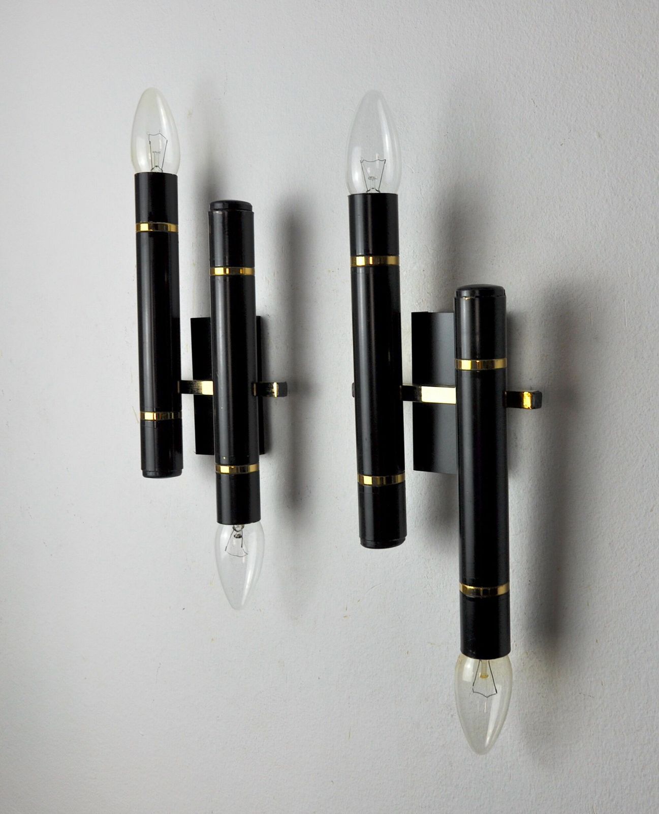 Pair Of Tubular Sconces From The Sciolari House, Italy, 1970s photo furniture