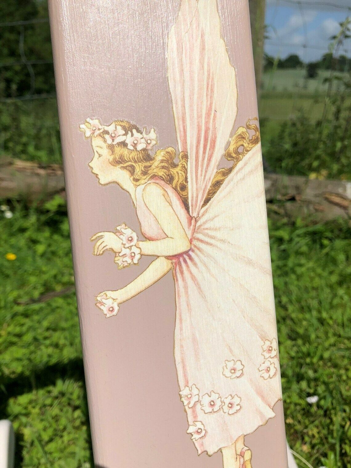Children’s Chair – Re Upholstered – Upcycled – Vintage – Nursery Furniture   Children’s Rocking Chair Painted Furniture  Fairy Theme photo for sale