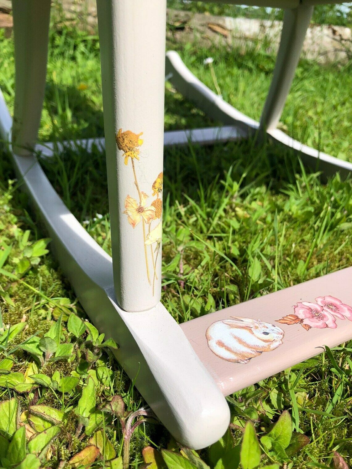 Children’s Chair – Re Upholstered – Upcycled – Vintage – Nursery Furniture   Children’s Rocking Chair Painted Furniture  Fairy Theme photo 230.0