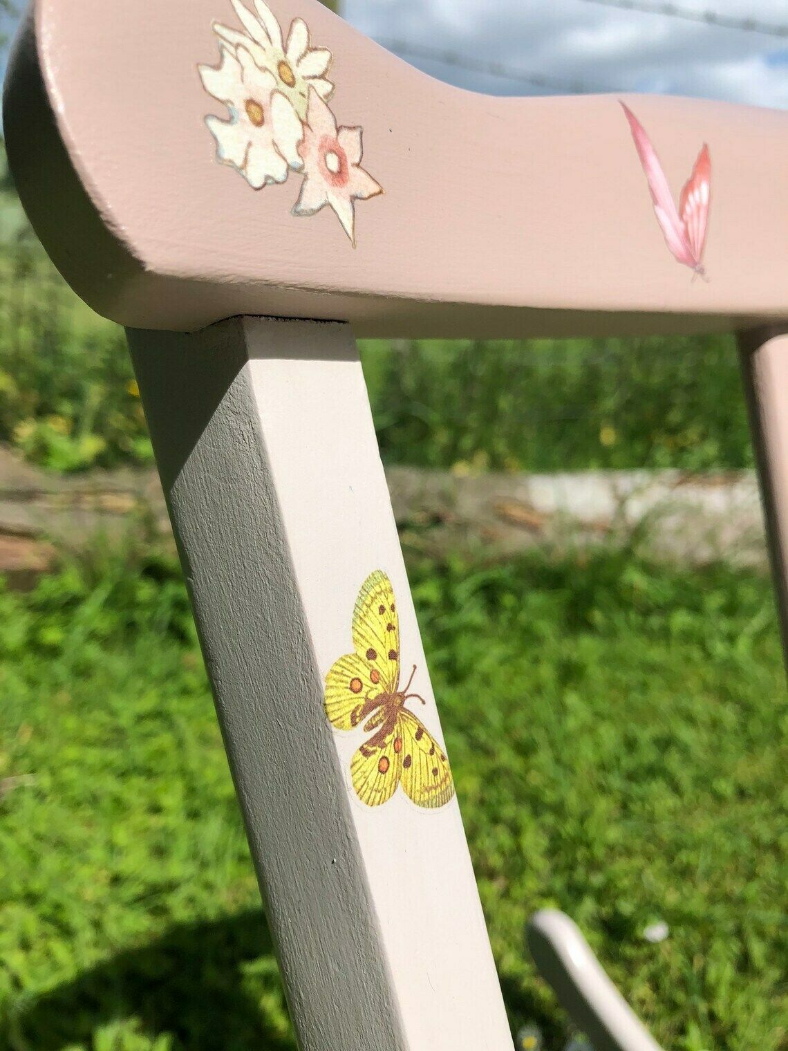 Children’s Chair – Re Upholstered – Upcycled – Vintage – Nursery Furniture   Children’s Rocking Chair Painted Furniture  Fairy Theme photo buy