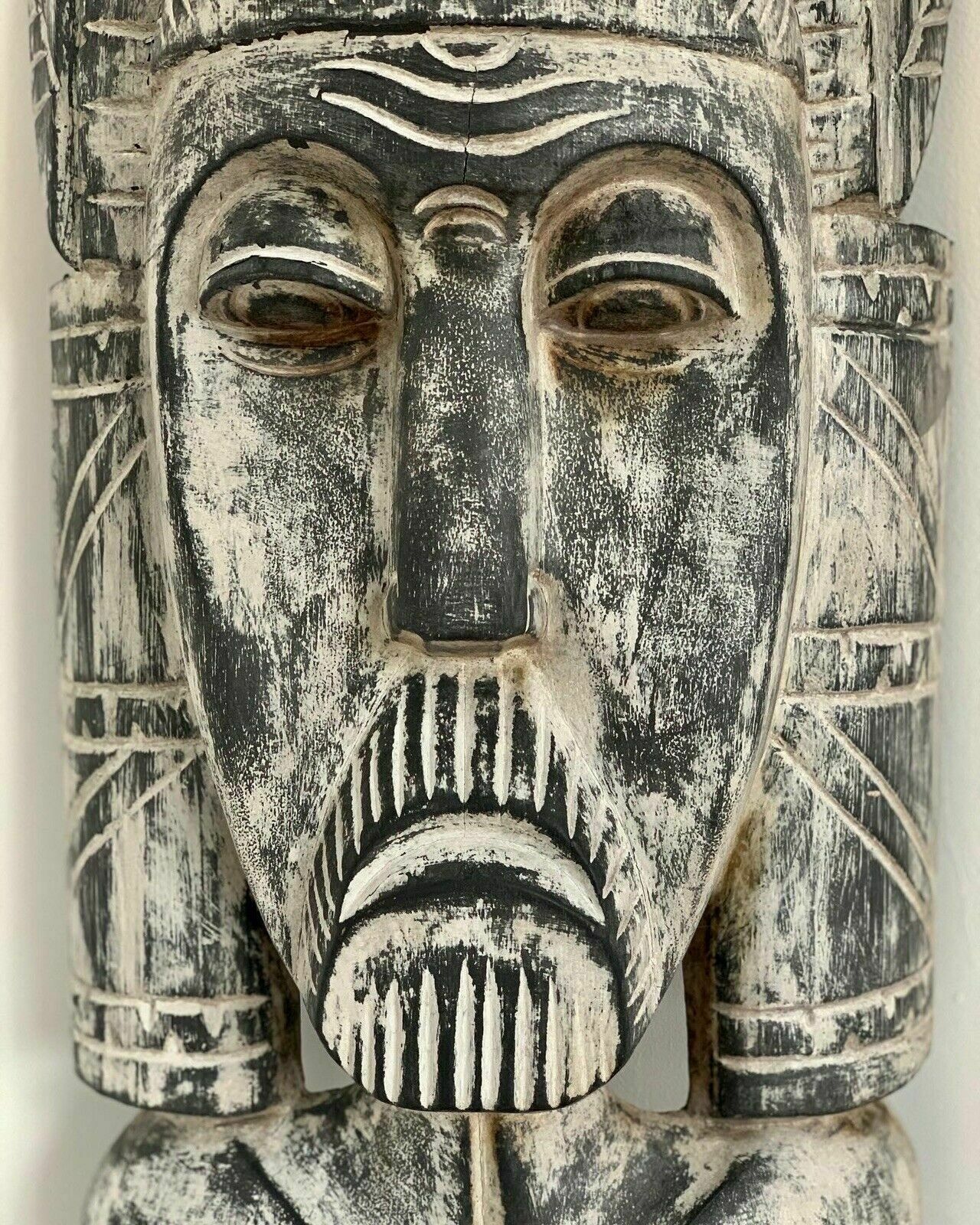Very Large Vintage African Tribal Totem Carving Solid Heavy Beautifully Carved photo for sale