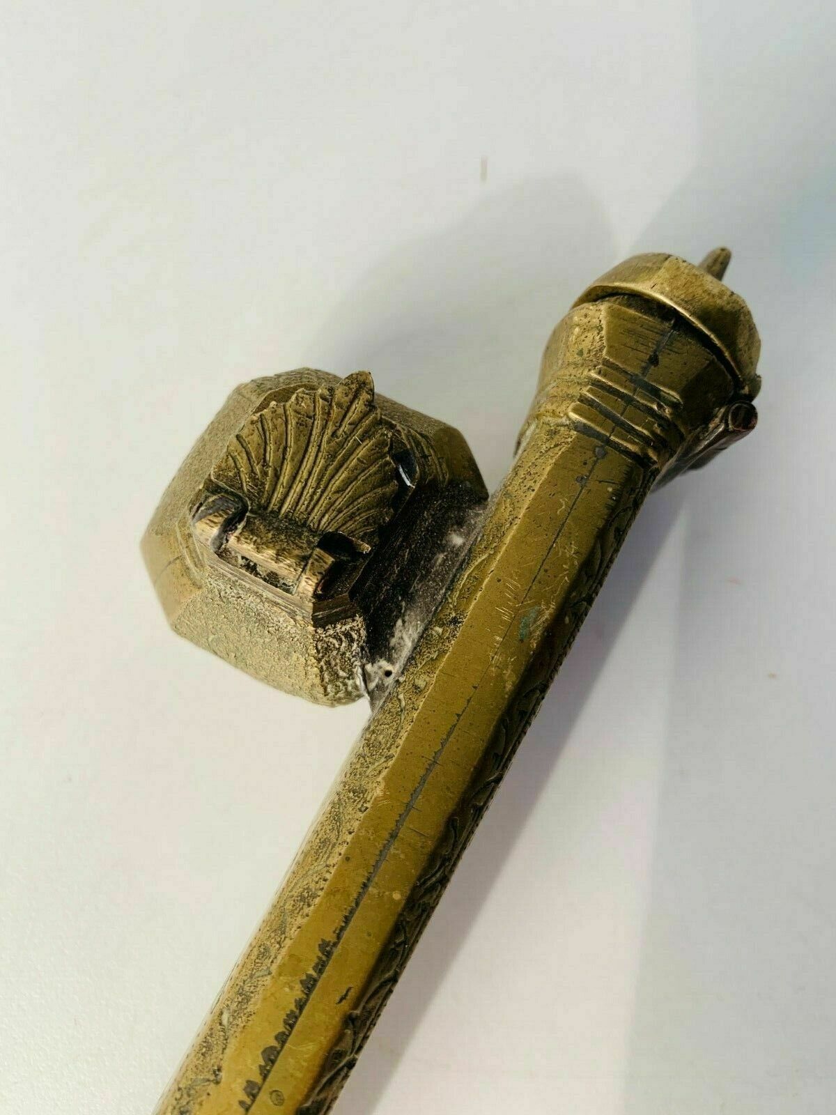 Home Decor Antique Oriental Brass Brush & Ink Holder photo