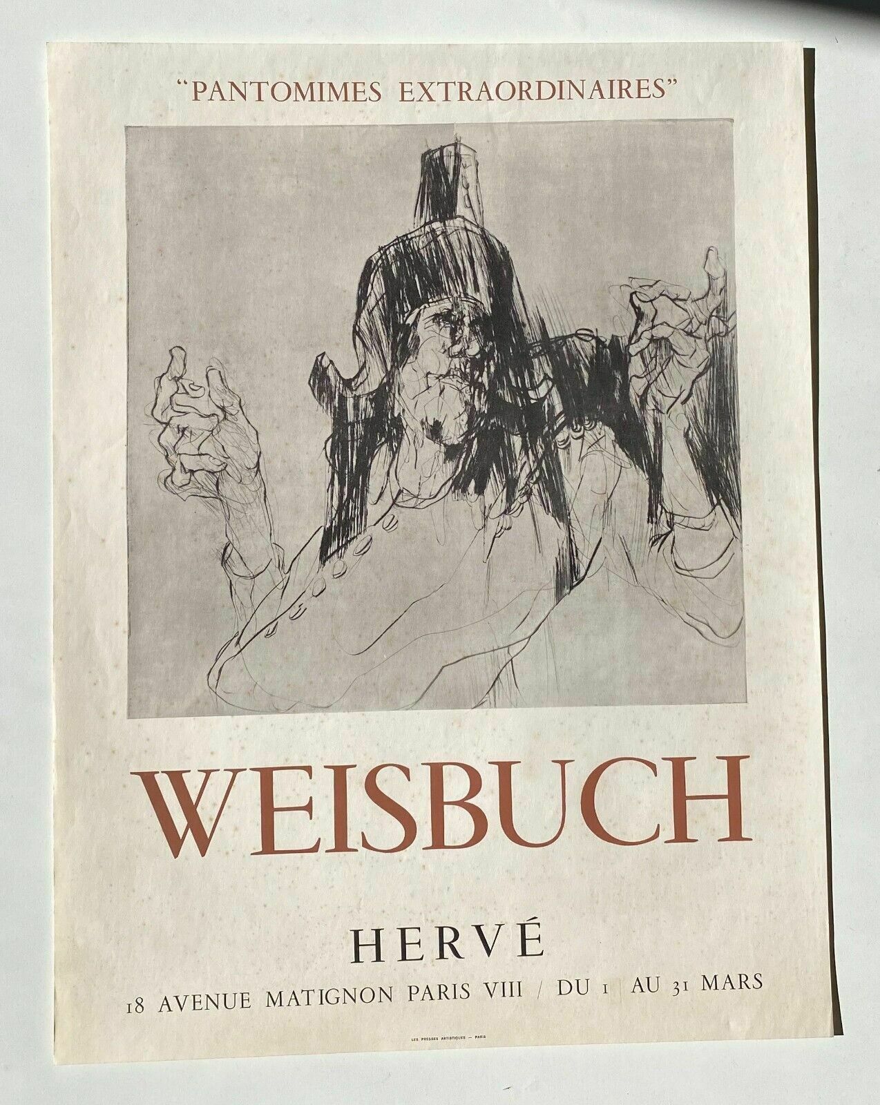 Weisbuch Claude   Exhibition Poster Galerie Hervé Odermatt Paris 1970