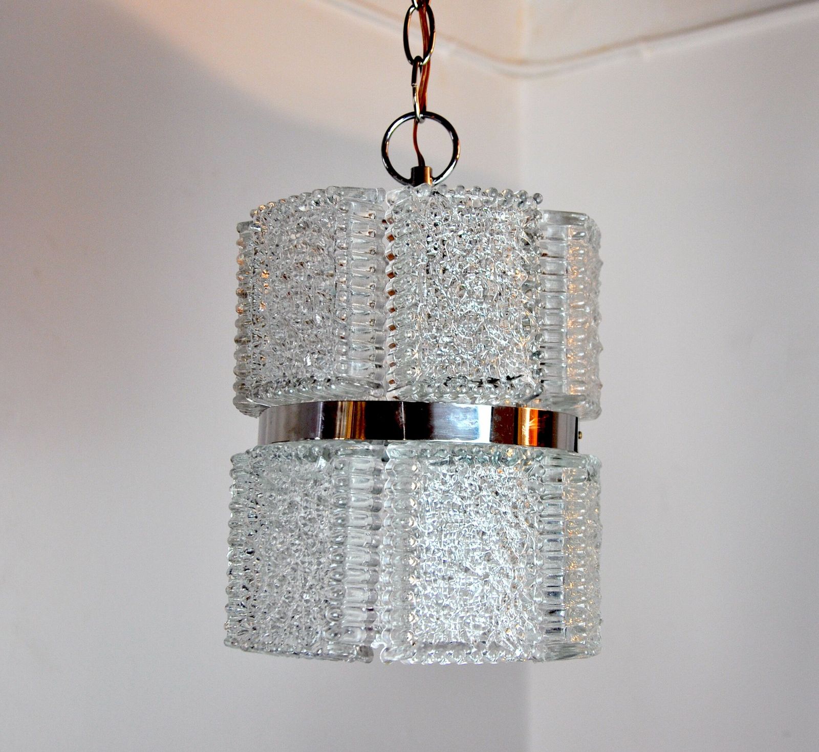 photo furniture Chandelier By Kaiser Leuchten In Frosted Glass Germany 1960