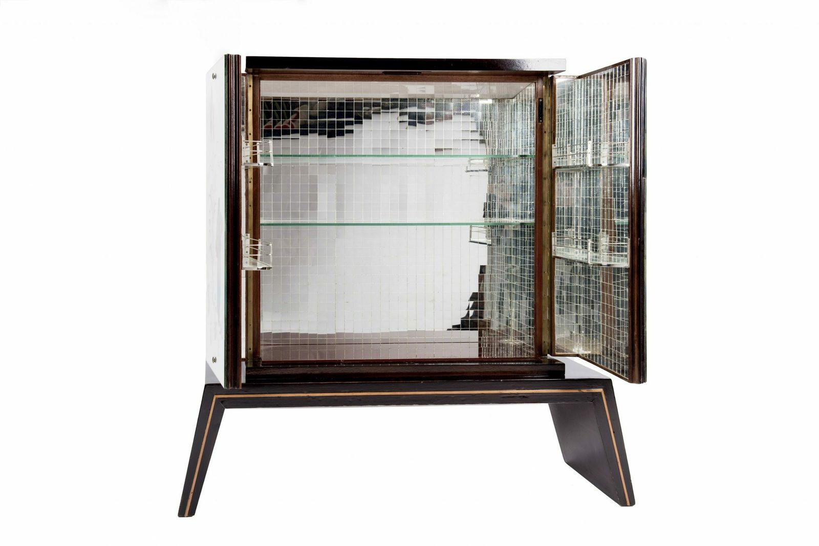Italian Origin Art Deco Dry Bar Attributed To Osvaldo Borsani In Macassar Ebony photo vintage