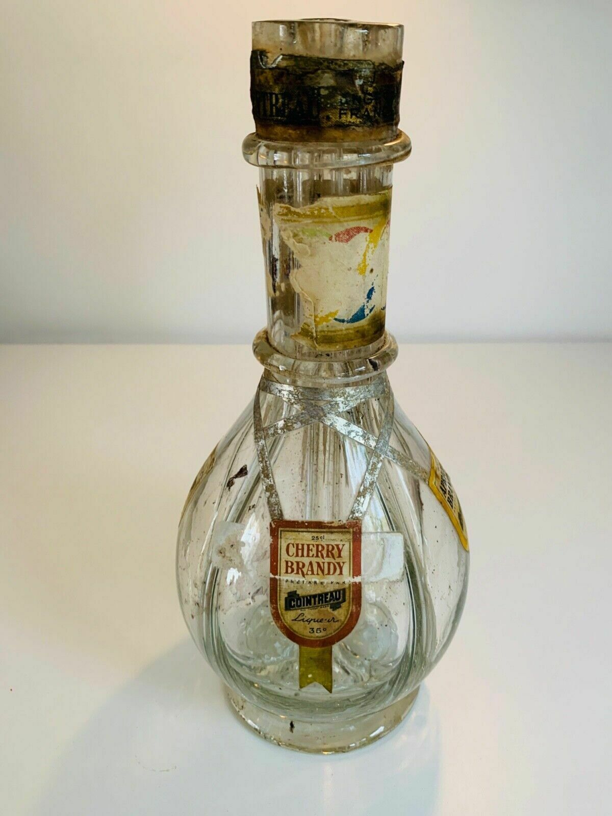 photo for sale Rare & Unusual Four Chamber Glass Liqueur Bottle Cointreau 1960s