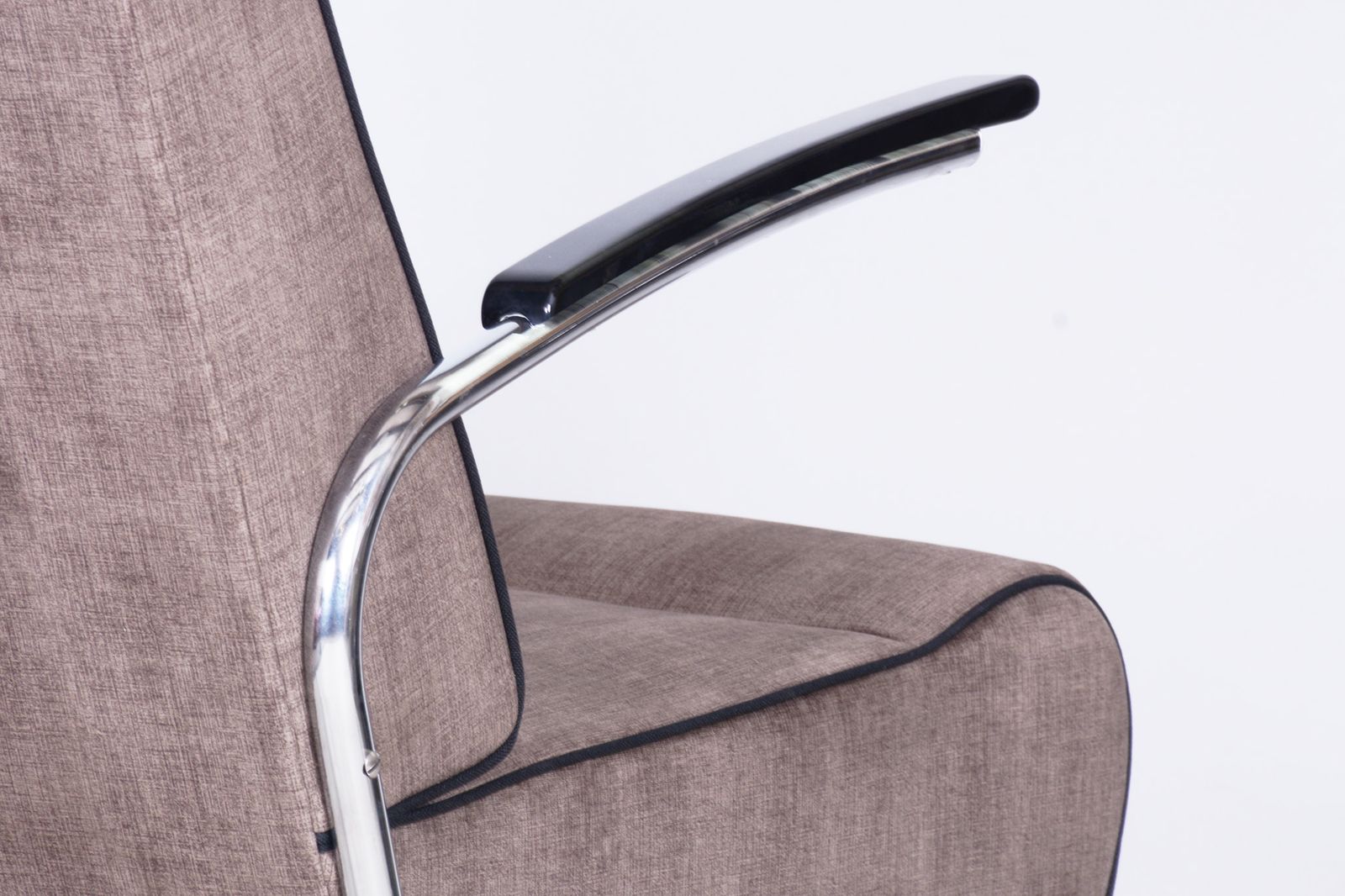 Bauhaus Armchair By Mücke Melder, Restored, New Upholstery, High Quality Fabric, Czechia, 1930s photo furniture