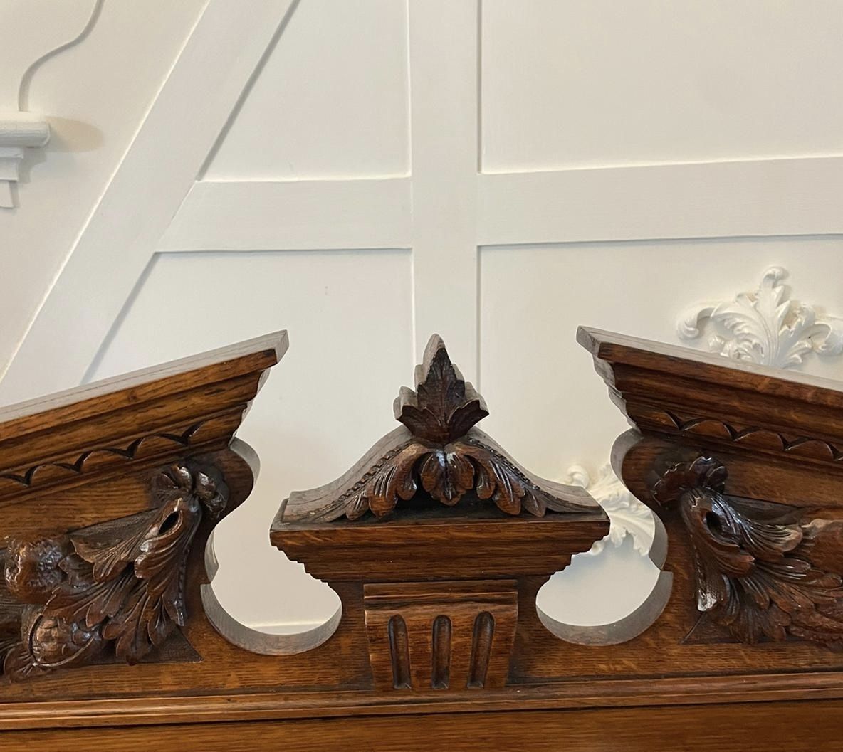 Quality Antique Carved Oak Dumbwaiter photo furniture