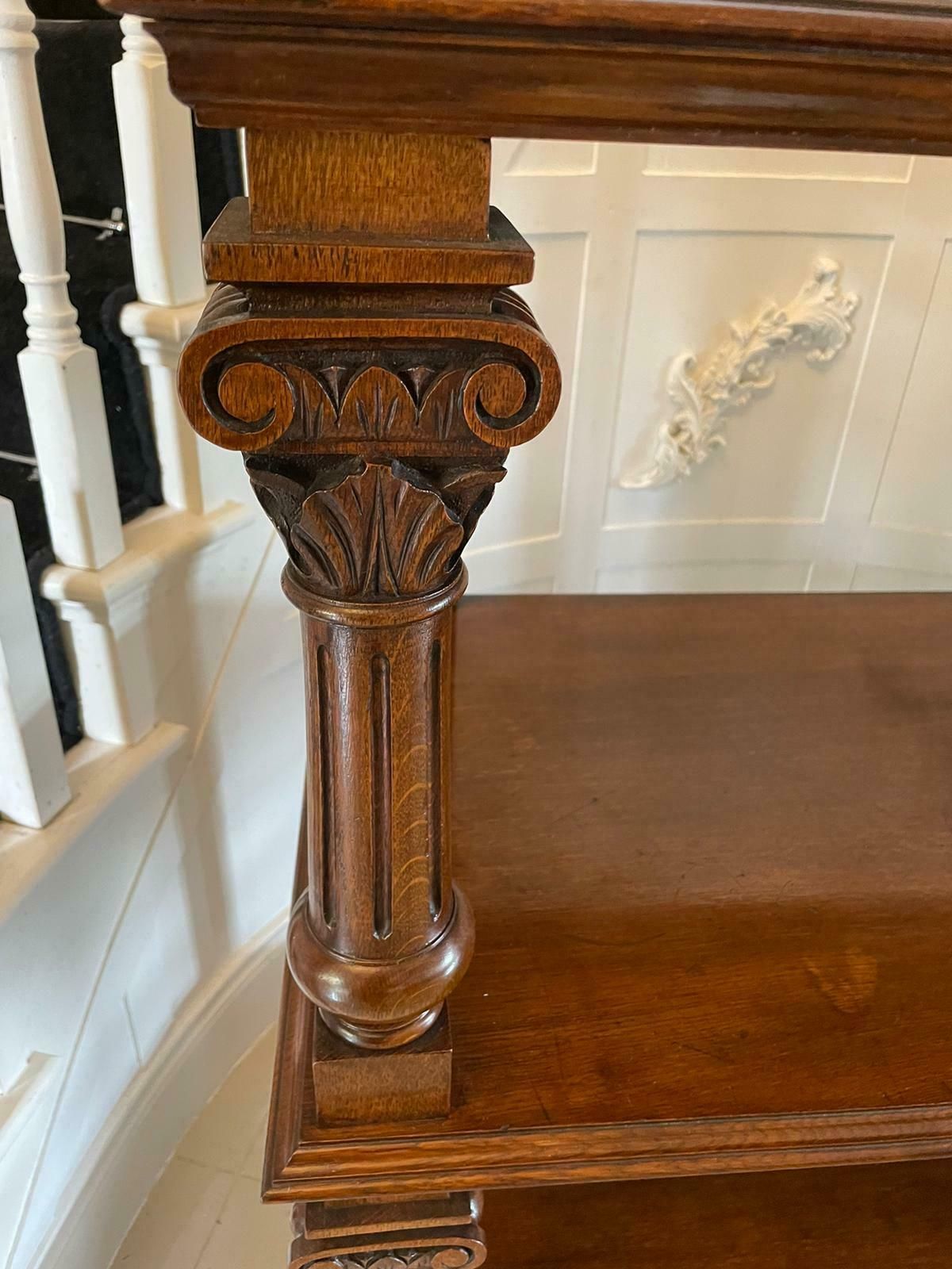 Quality Antique Carved Oak Dumbwaiter photo 1795.0
