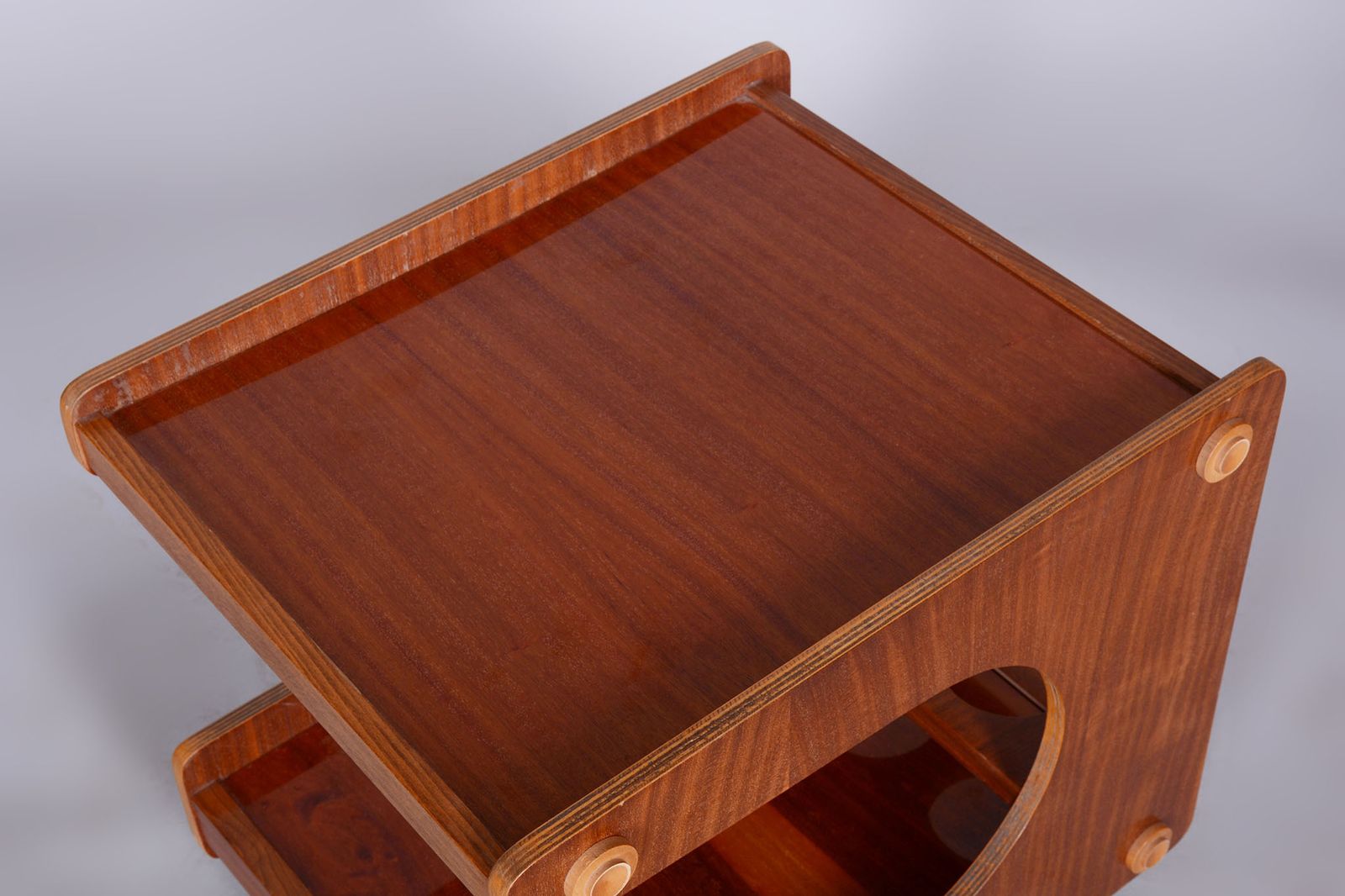 Restored Midcentury Mahogany Trolley, Revived Polish, Czechia, 1960s photo 450.0