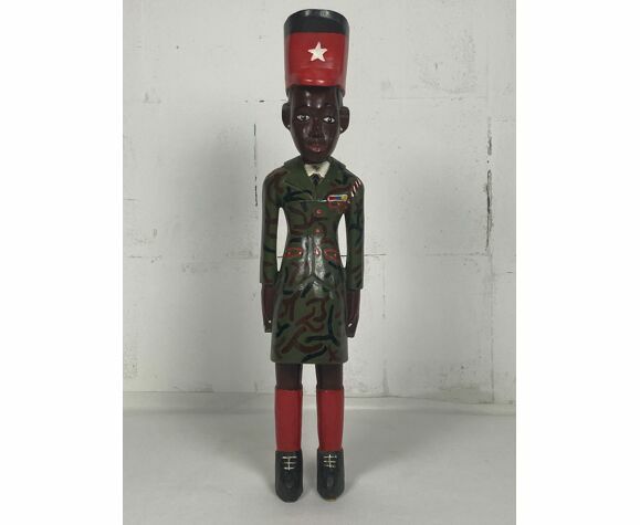 Set Of 3 Large African Baule Figurines Ivory Coast 1970s photo for sale