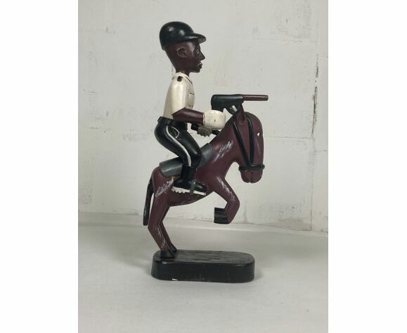 Set Of 3 Large African Baule Figurines Ivory Coast 1970s photo vintage