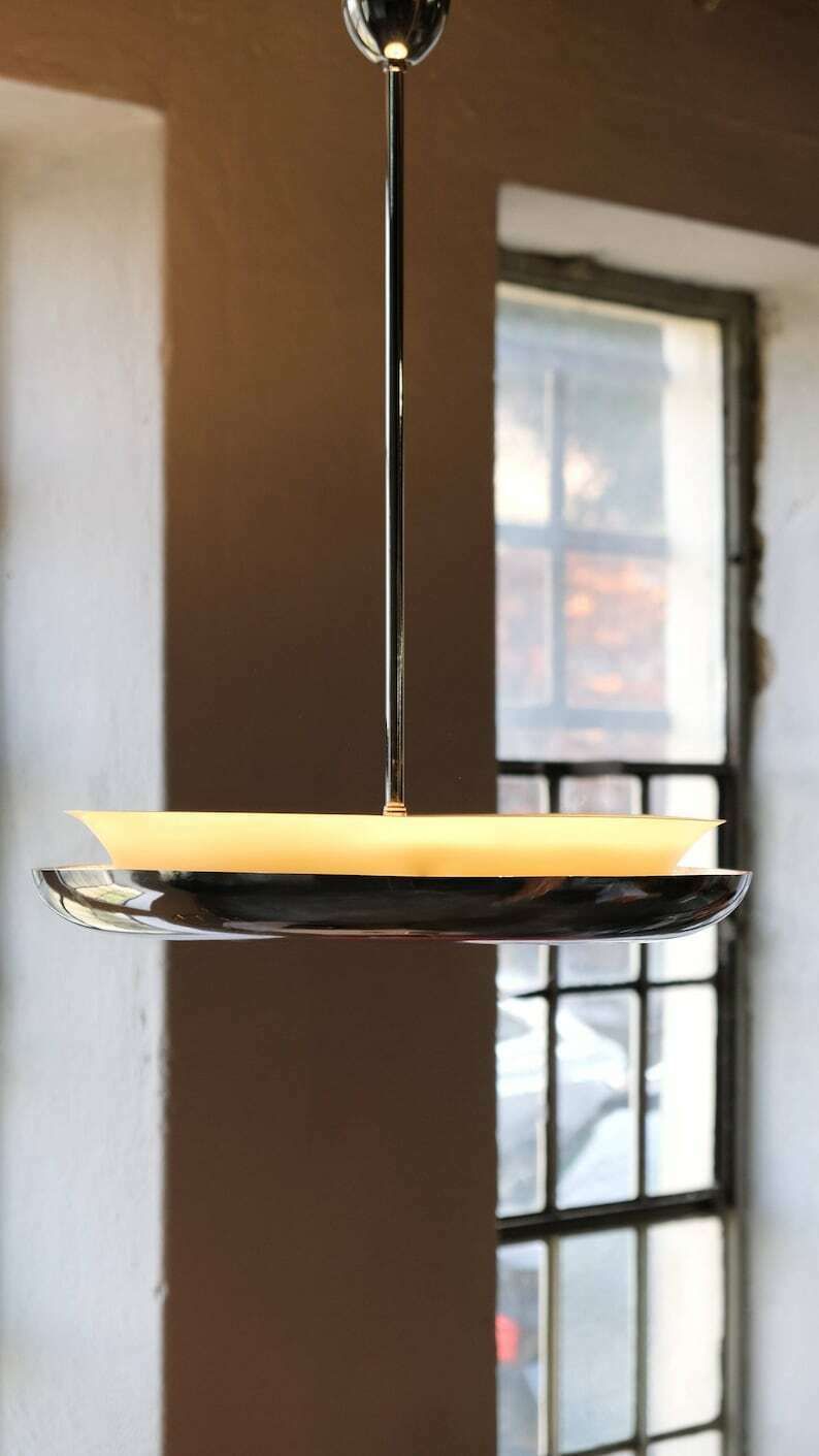 Bauhaus Pendant Lamp "Ufo" By Josef Hurka For Napako