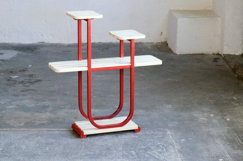 Art Deco Cake Stand / Bauhaus Plant Shelf Made Of Wood