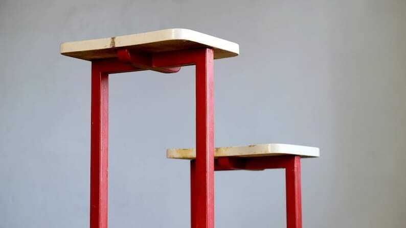 photo furniture Art Deco Cake Stand / Bauhaus Plant Shelf Made Of Wood