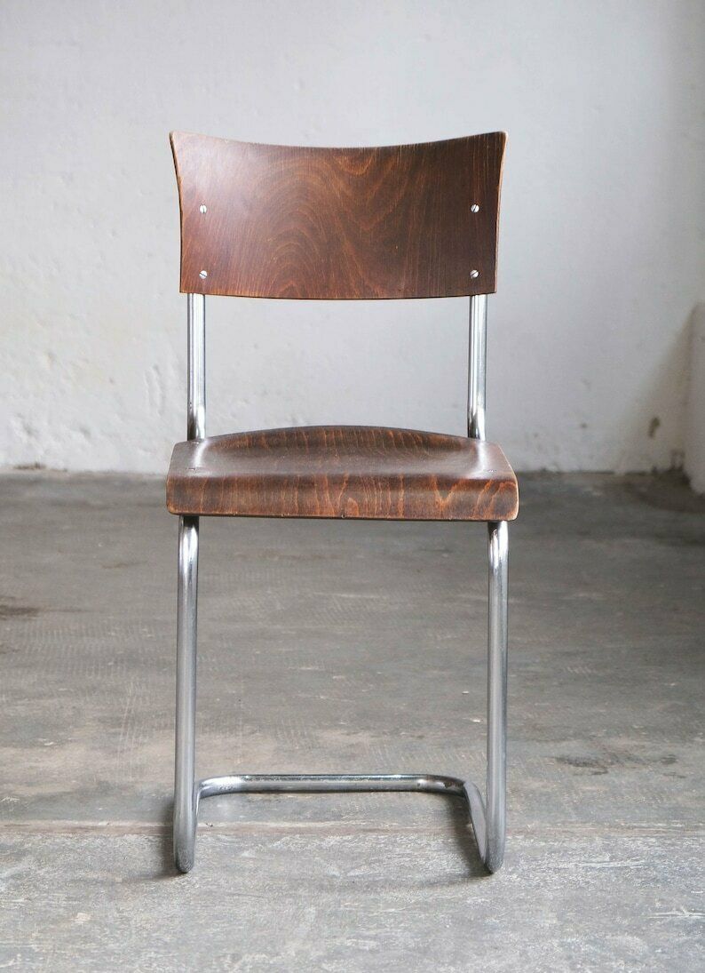 Bauhaus Cantilever Chair After Mart Stam, Dark Brown photo for sale