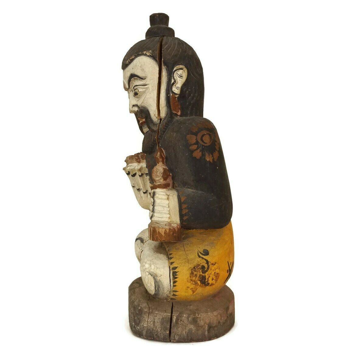 Hindu God Carved Wood Temple Figurine, Bali Souvenir Statue, Spiritual Asian Home Decor photo for sale