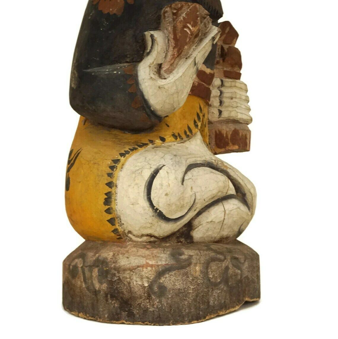 photo for sale Hindu God Carved Wood Temple Figurine, Bali Souvenir Statue, Spiritual Asian Home Decor