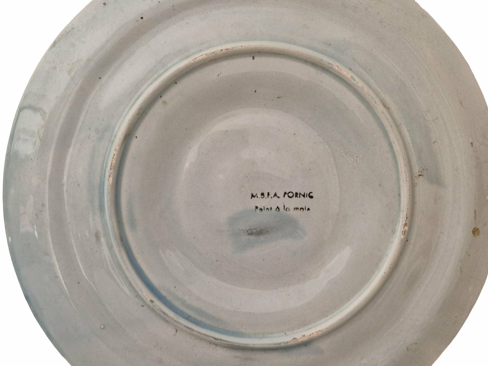 photo for sale Vintage French Pornic Oyster Plates, Set Of 2, Mid Century Ceramic Seafood Serving Platters