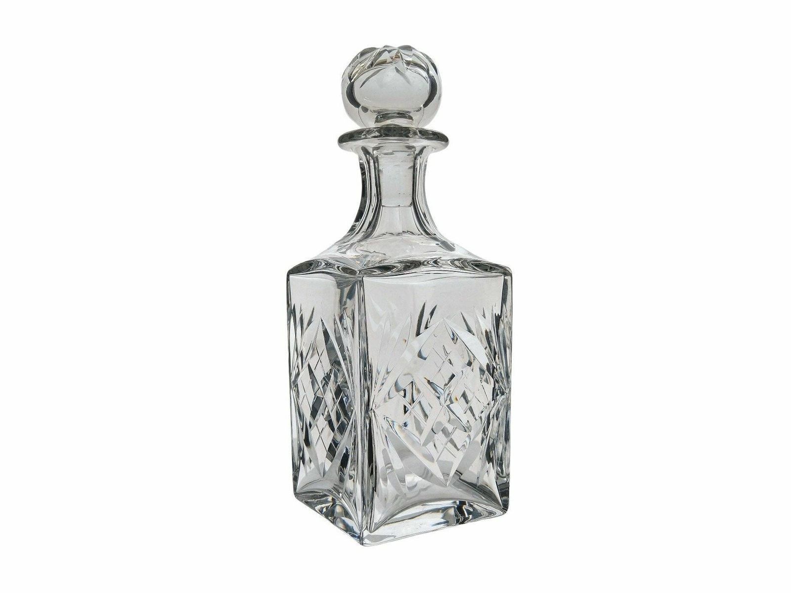 Saint Louis Crystal Whisky Decanter In Chantilly Pattern, Vintage French Barware Decor