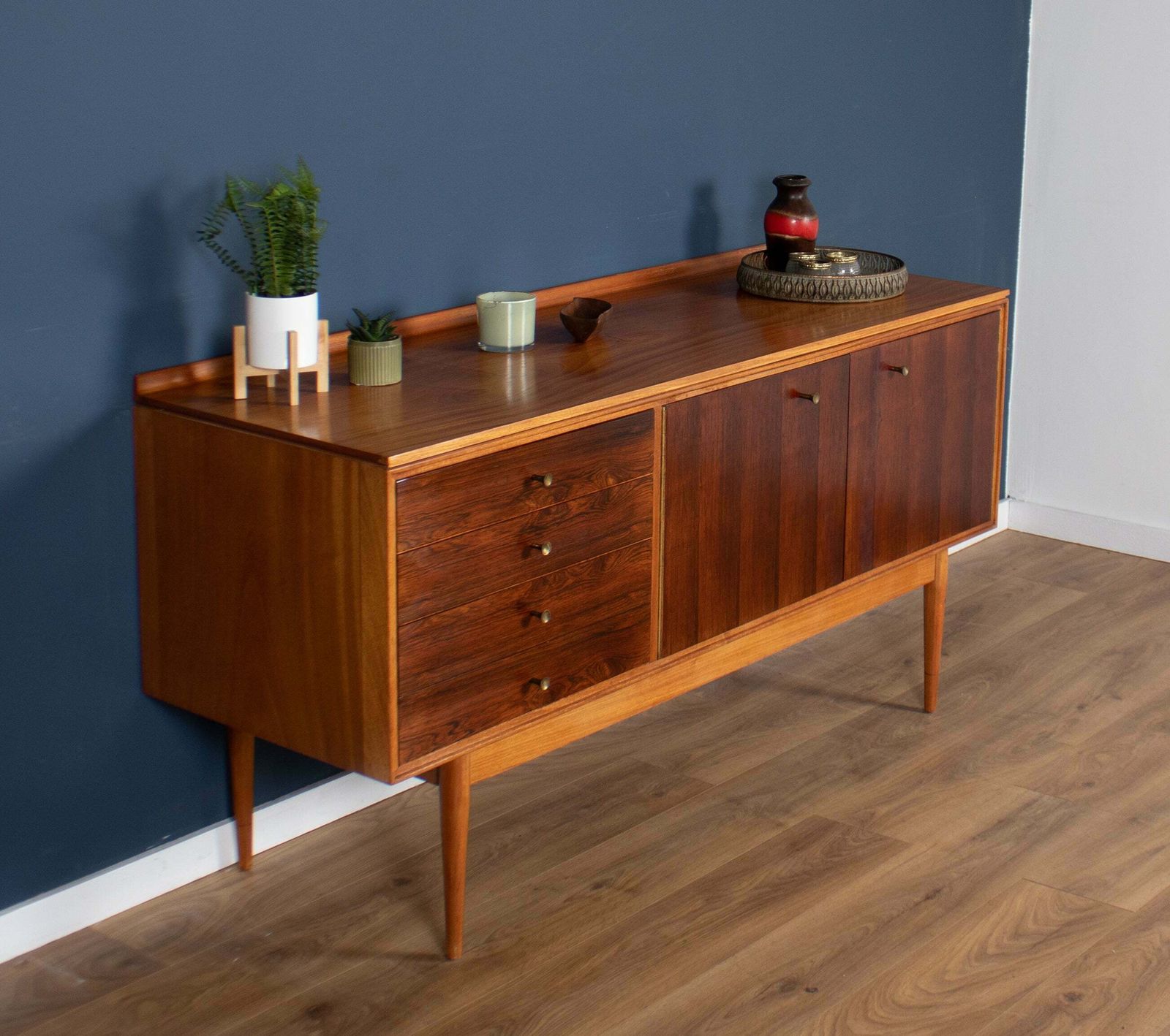 Retro Mid Century 1960s Robert Heritage Archie Shine Short Teak & Rosewood Sideboard