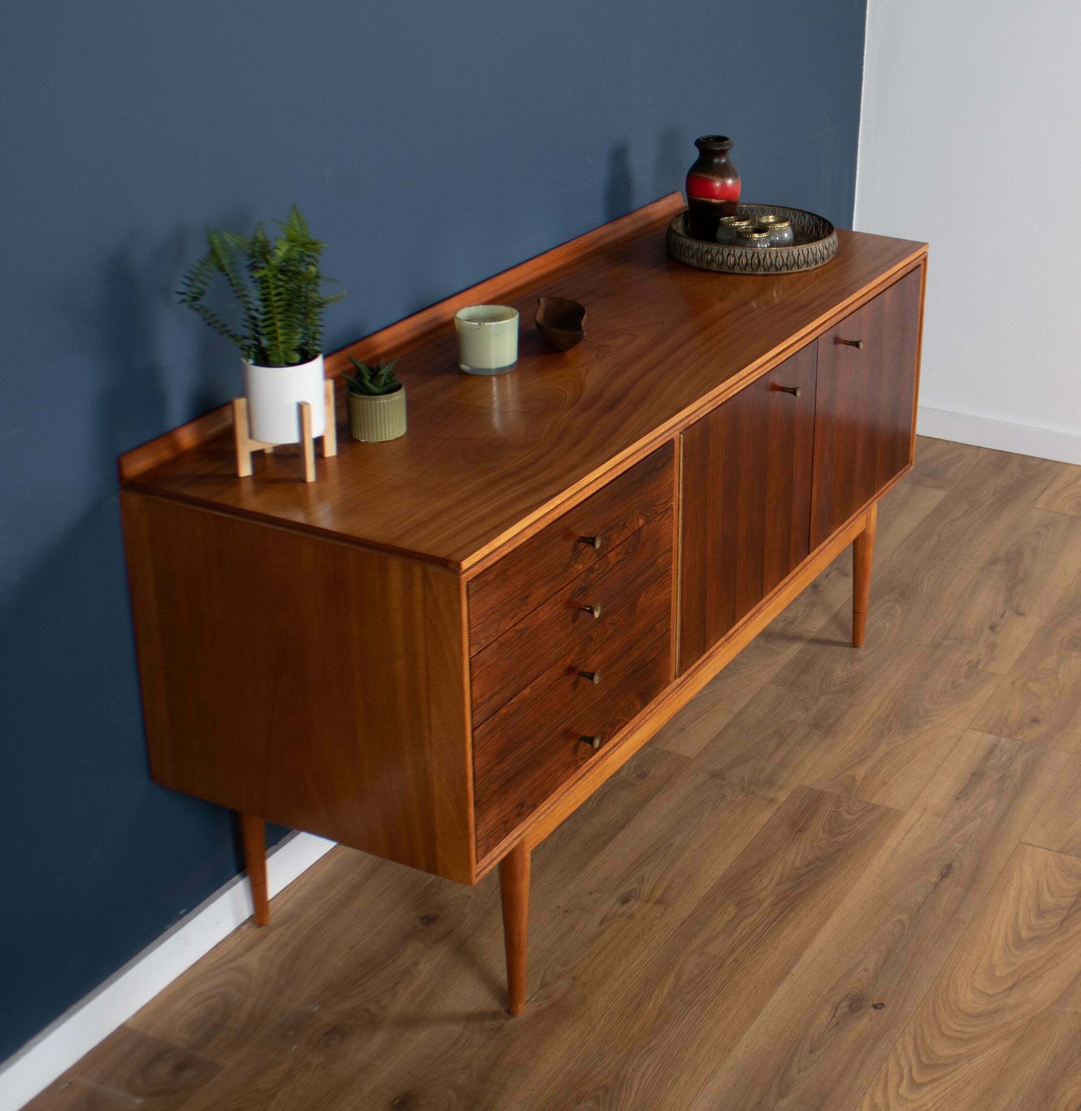Retro Mid Century 1960s Robert Heritage Archie Shine Short Teak & Rosewood Sideboard photo 1750.0