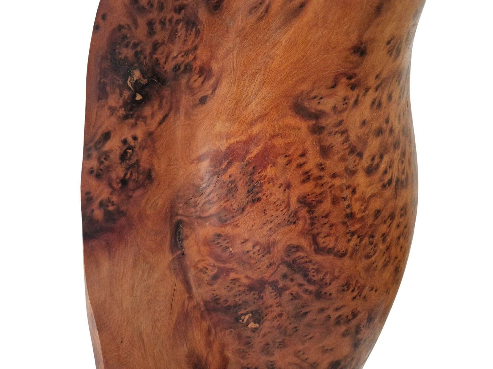 photo furniture Hand Carved Burl Wood Leaf Sculpture, Vintage Modernist Abstract Botanical Art