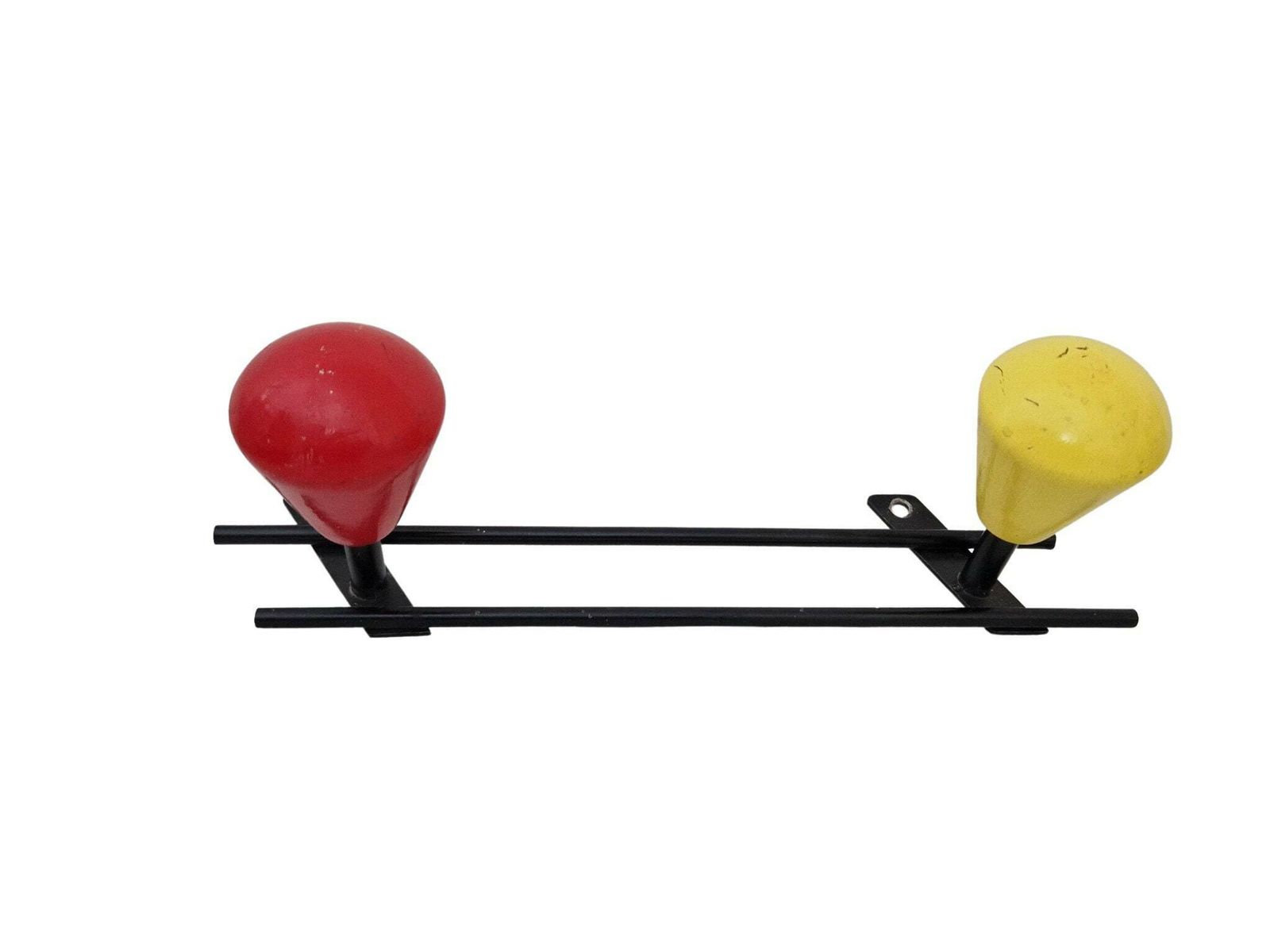 Mcm Atomic Era Coat Rack And Hat Hooks, 1950s French Mid Century Modern Sputnik Home Wall Decor photo vinterior
