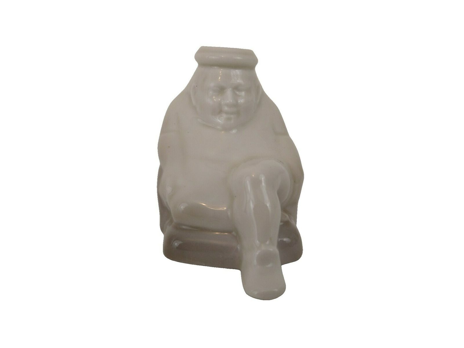 Limoges Porseleinen Figuratief Inktpot Van Camille Tharaud, Antiek Frans Reclamekeramiek – Man In Stoel photo furniture
