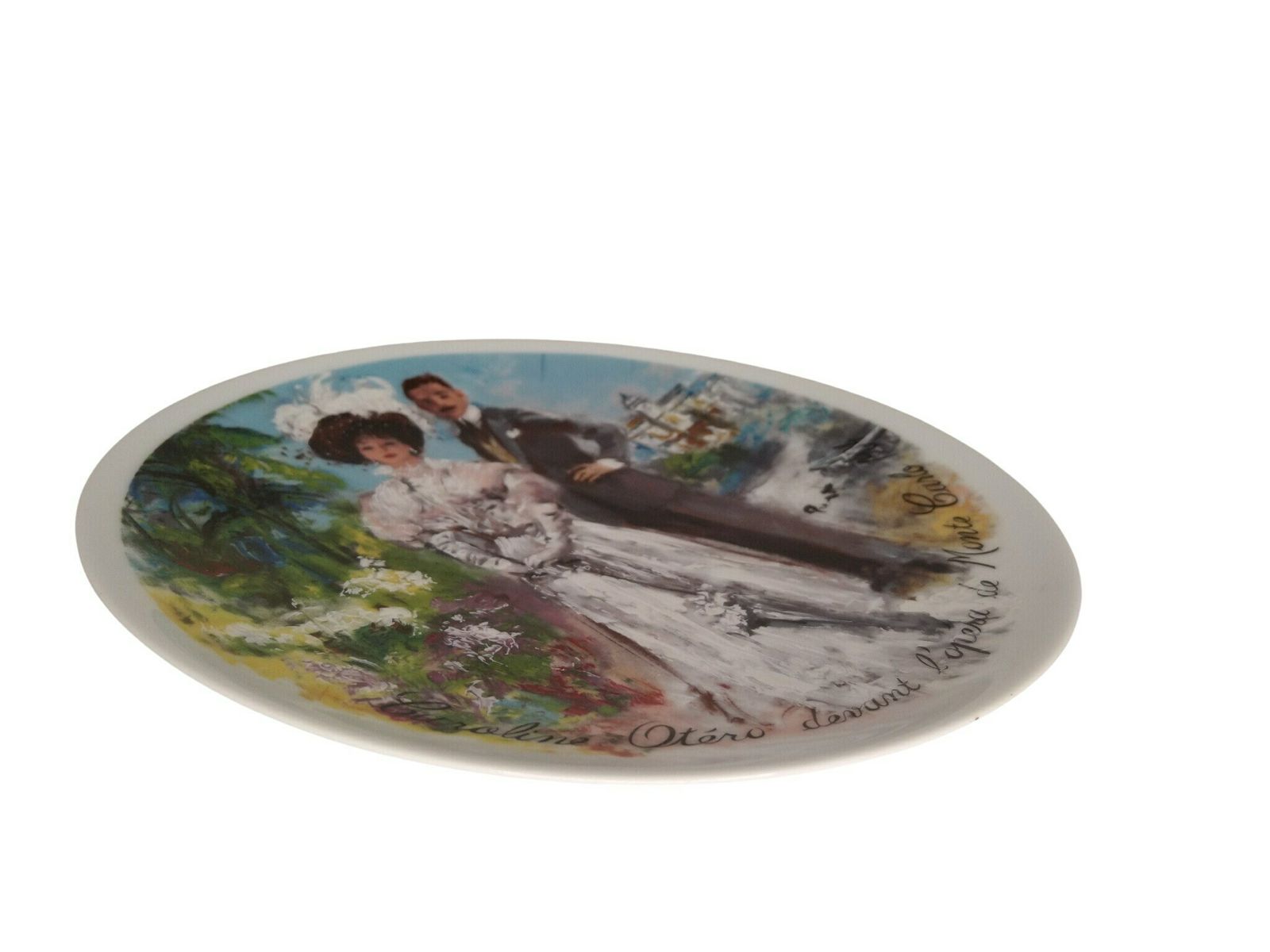 photo furniture Limoges Porseleinen Verzamelaarsbord Met Portret Van Caroline Otero Door Pierre Laurent Brenot