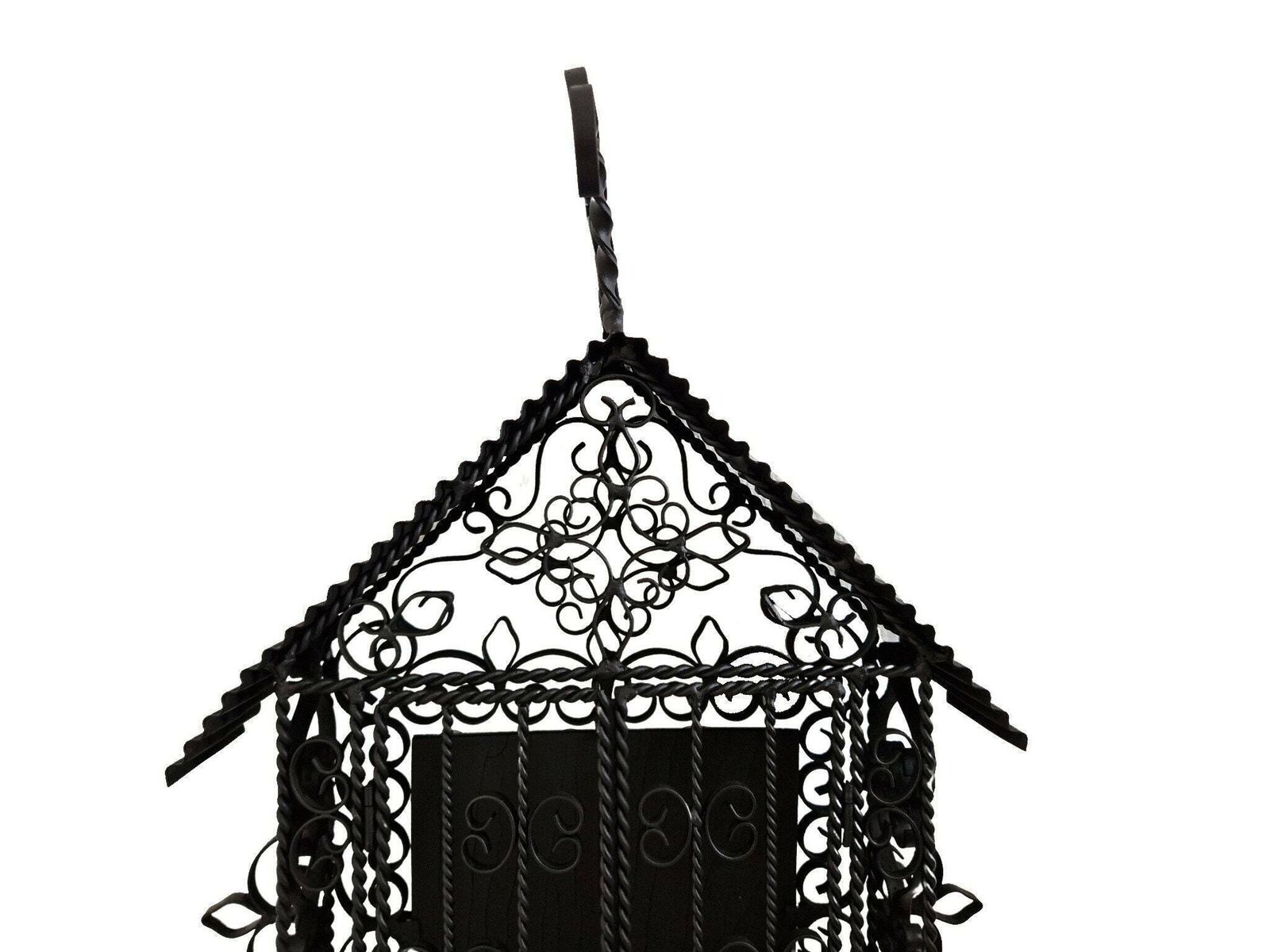 Antique French Wrought Iron Cemetery Cage, Victorian Mourning Wall Hanging Shrine photo 387.0