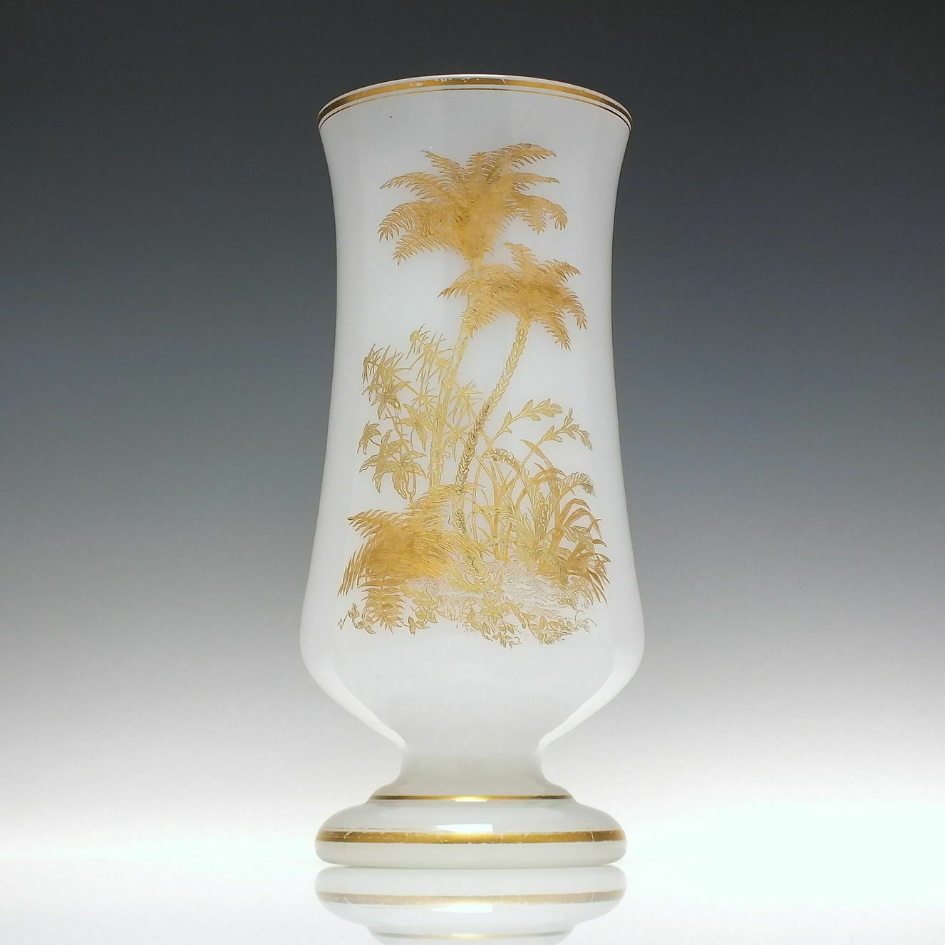 Antique French Opaline Gilded Glass Vase C1870 photo buy