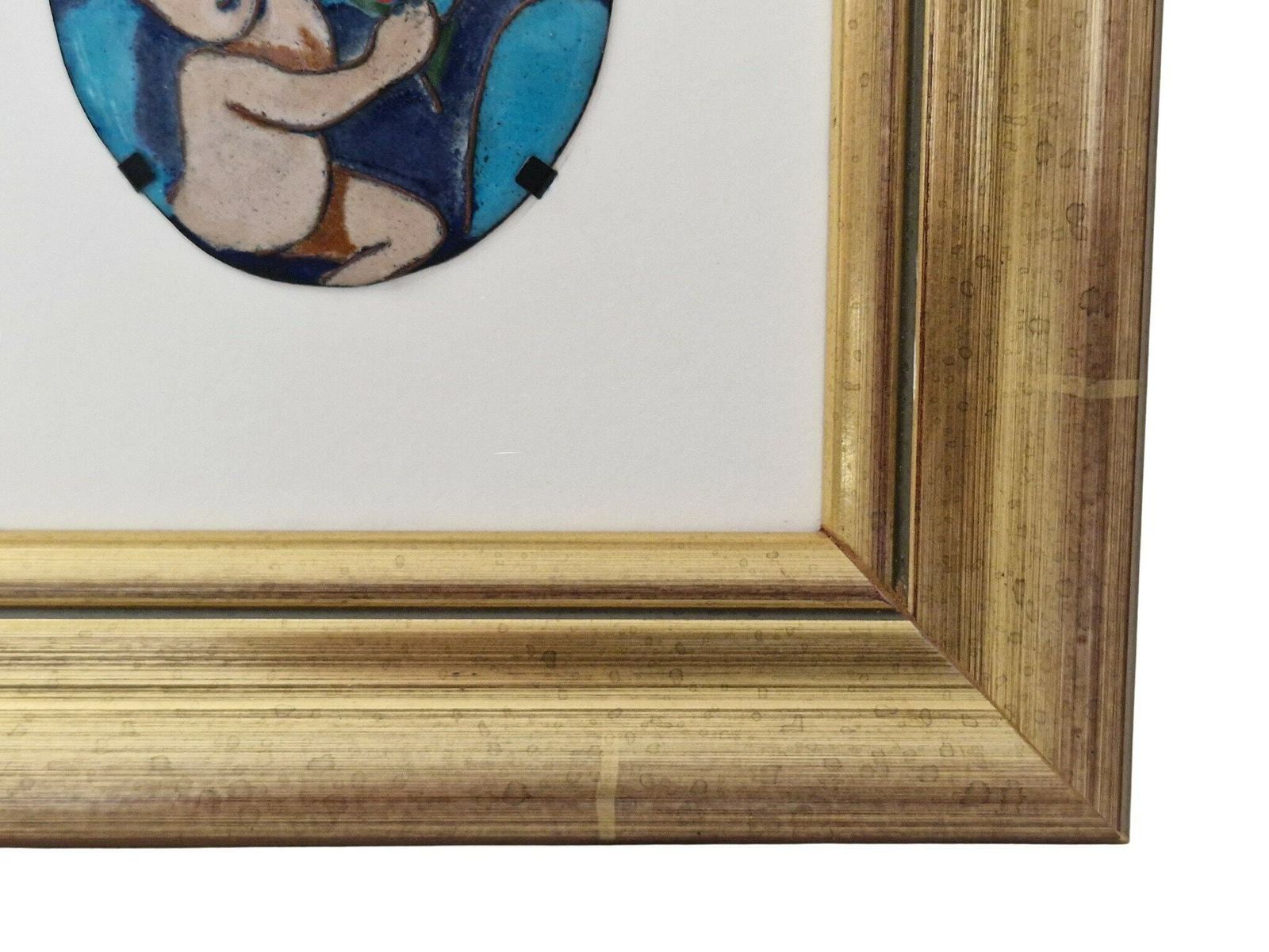 photo furniture Madonna And Child Enamel Painting Medallion, Hand Painted Virgin Mary And Jesus Portrait